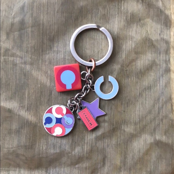 Coach Accessories - Coach Pink & Blue Charm Keyring